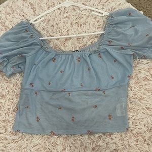 baby blue mesh shirt